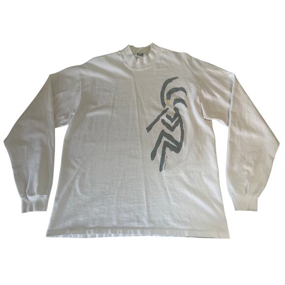 Vintage 90's 1995 Kokopelli T Shirt Mock Neck - Size Men's Large - Picture 1 of 10